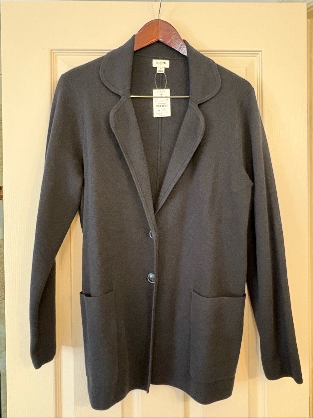 J. Crew Black Knit Notch-Lapel Blazer